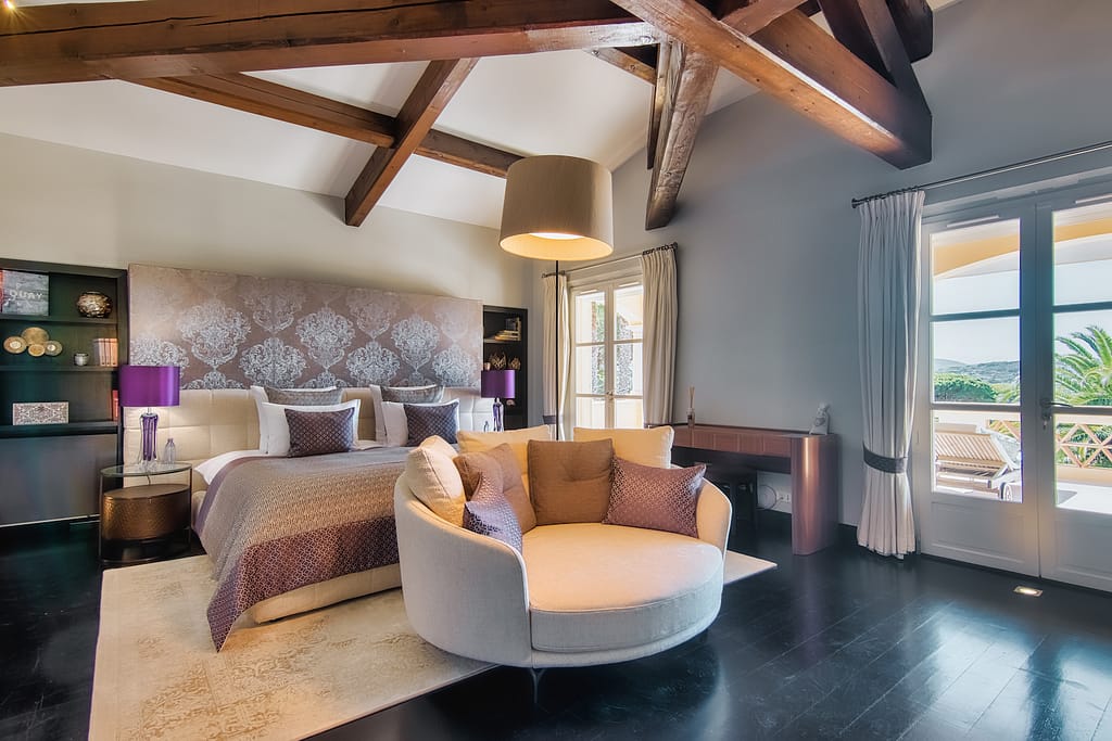 New Villa with Sunset Views in Saint Tropez Master Bedroom