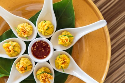 Thai cuisine served at villa 3, Samsara private estate, Kamala, Phuket, Thailand