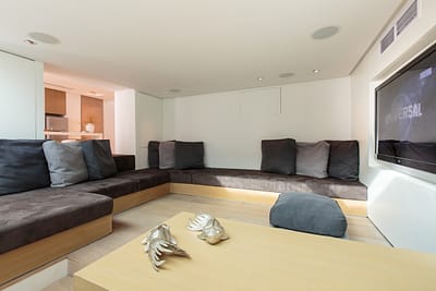 TV lounging room at villa 3, Samsara private estate, Kamala, Phuket, Thailand