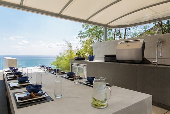 BBQ area and outdoor dining at villa 3, Samsara private estate, Kamala, Phuket, Thailand