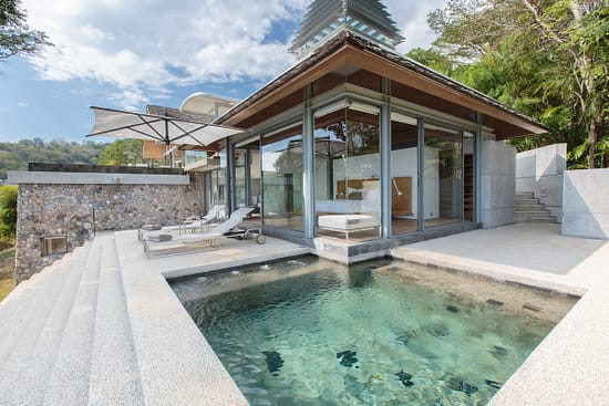 Terrace of master bedroom at villa 3, Samsara private estate, Kamala, Phuket, Thailand