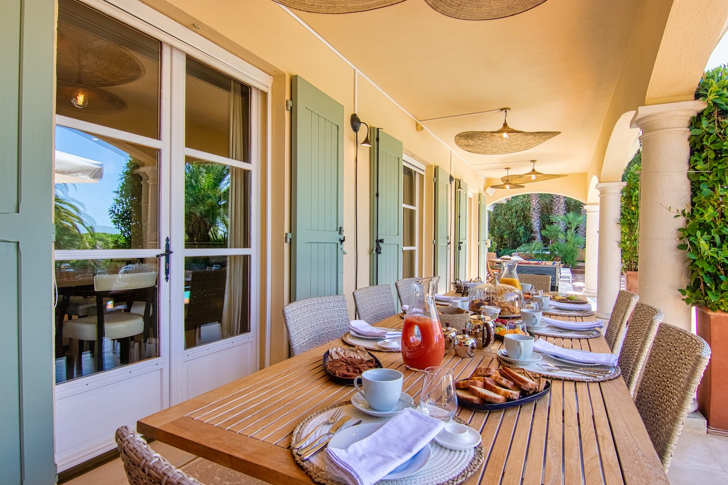 New Villa with Sunset Views in Saint Tropez Dining Terrace