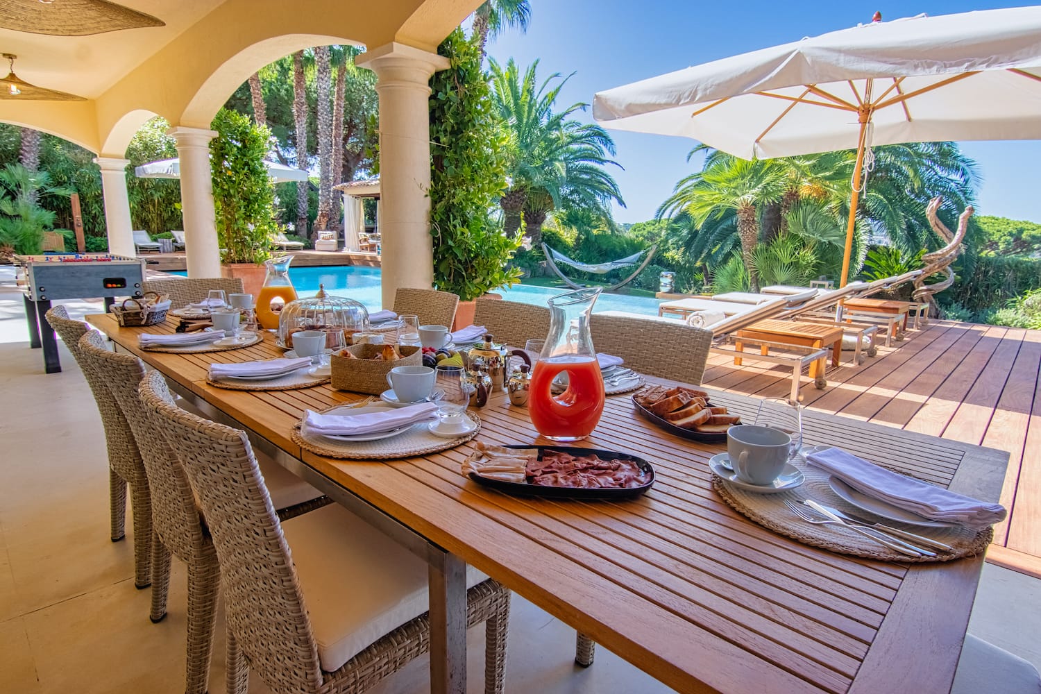 New Villa with Sunset Views in Saint Tropez Dining Terrace