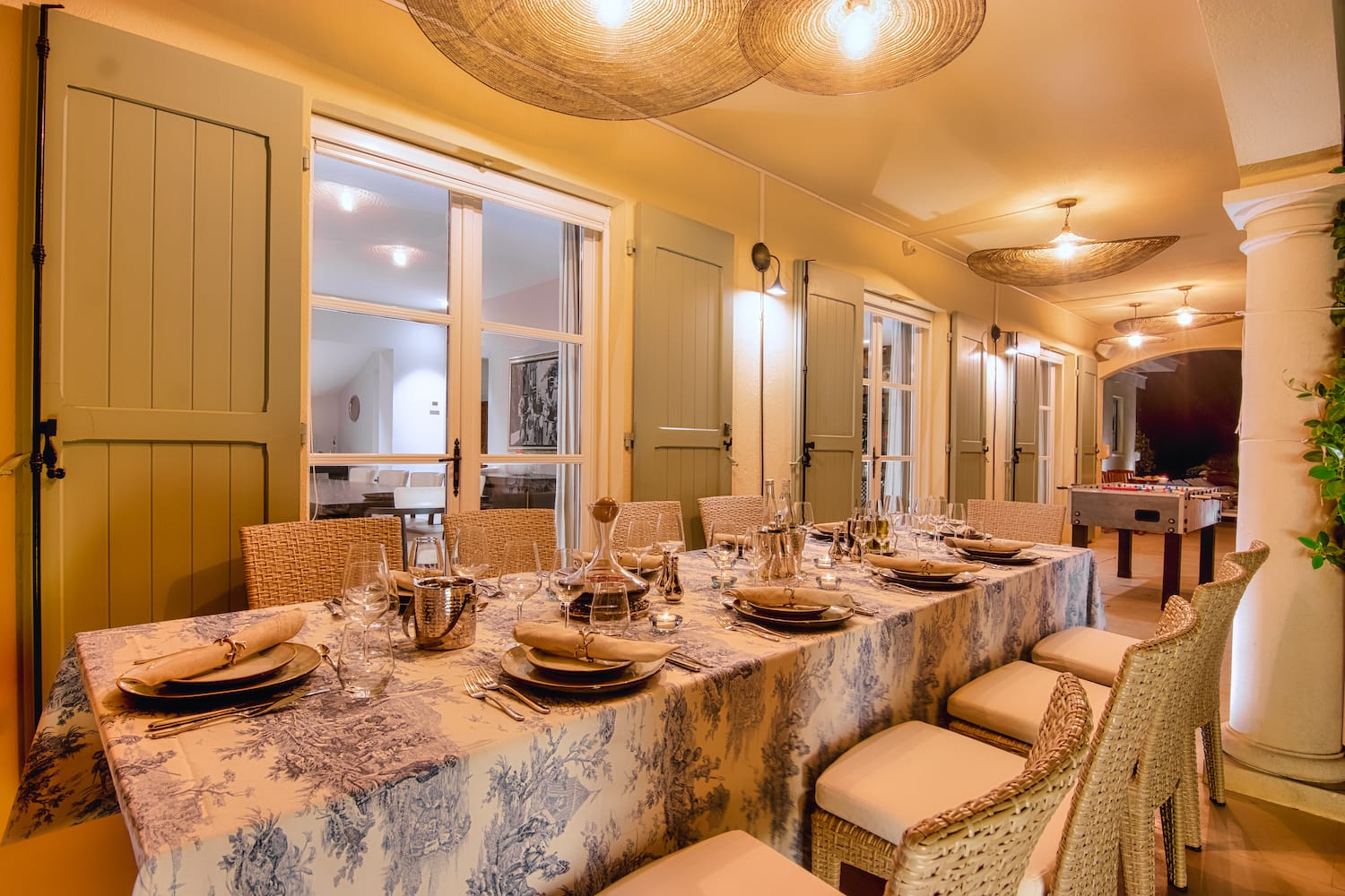 New Villa with Sunset Views in Saint Tropez Dining Terrace